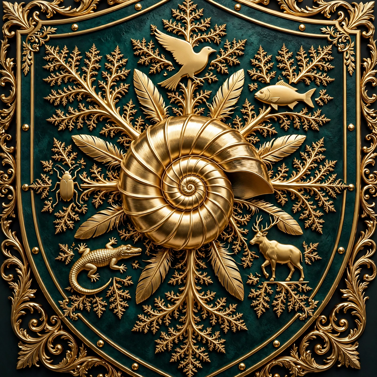 Golden nautilus shell — the Evolved emblem